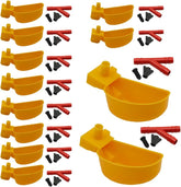 12Pcs Quail Water Cups Pigeon Automatic Bird Waterer for Cage Hang Drinker Breeding Poultry Drinking Bowls(Yellow)