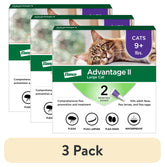 (3 Pack) Vet-Recommended Flea Prevention for Large Cats 9 Lbs+, 2-Monthly Treatments