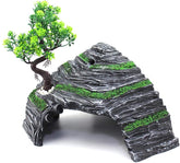 Reptile Box Shelter Terrarium Hideout Caves Turtle Ramp Basking Platform Habitat Decor Humidify Hide Cave Resin Rock