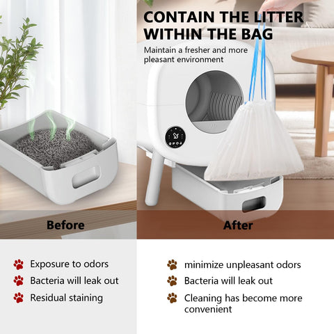40 Count Extra Large Litter Box Liners, Cat Litter Waste Receptacles Bags For...