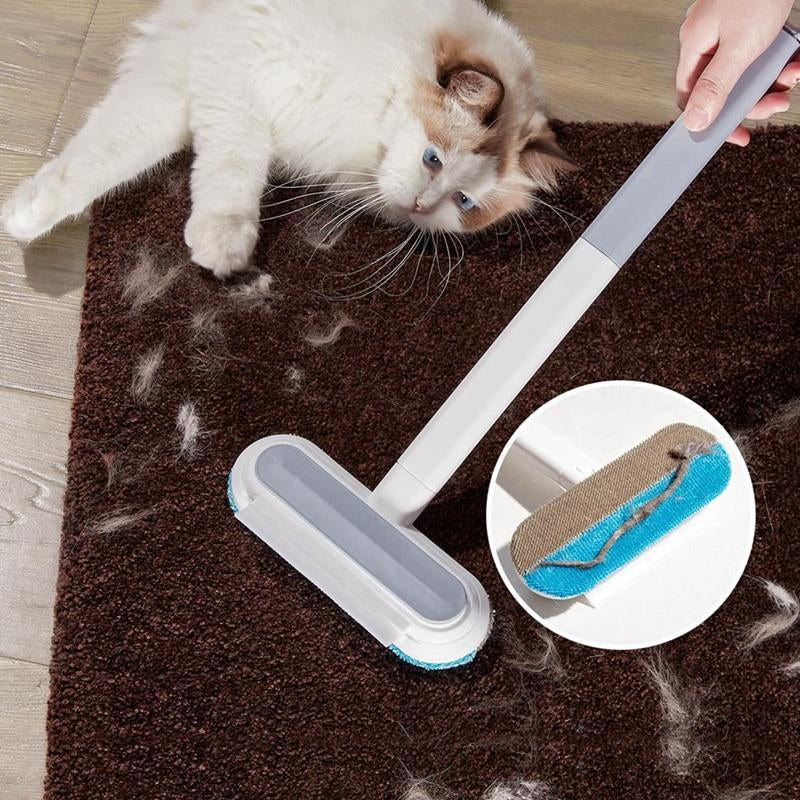 Garfeel Daddy Pet Dog Cat Hair Remover Fur Removal Tool 4 in 1 Lint Brush for Furniture, Couch, Carpet and Clothes, Reusable Roller Cleaning Popular Brush Easy Cleaning and Washable Long Handle Design Outdoorfun