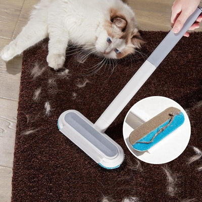 Garfeel Daddy Pet Dog Cat Hair Remover Fur Removal Tool 4 in 1 Lint Brush for Furniture, Couch, Carpet and Clothes, Reusable Roller Cleaning Popular Brush Easy Cleaning and Washable Long Handle Design Outdoorfun