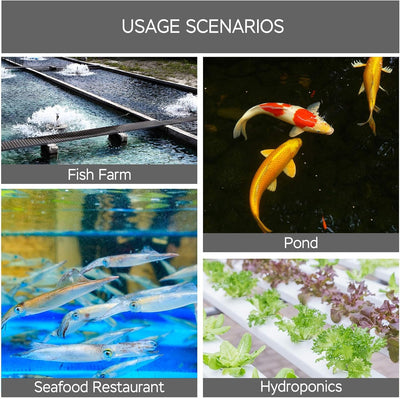 Aquarium Air Pump Commercial Air Pump with Aluminum Housing, 600/1000/1200/1750GPH Fish Tank Bubbler Pond Aerator for Aquariums, Ponds, Hydroponics