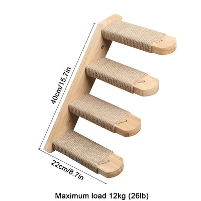 Wall-Mounted Cat Scratching Rope Jute Cats Climbing Shelves Jumping Platform & Pedal for Cats Sleeping Cat Furniture Pet Toys