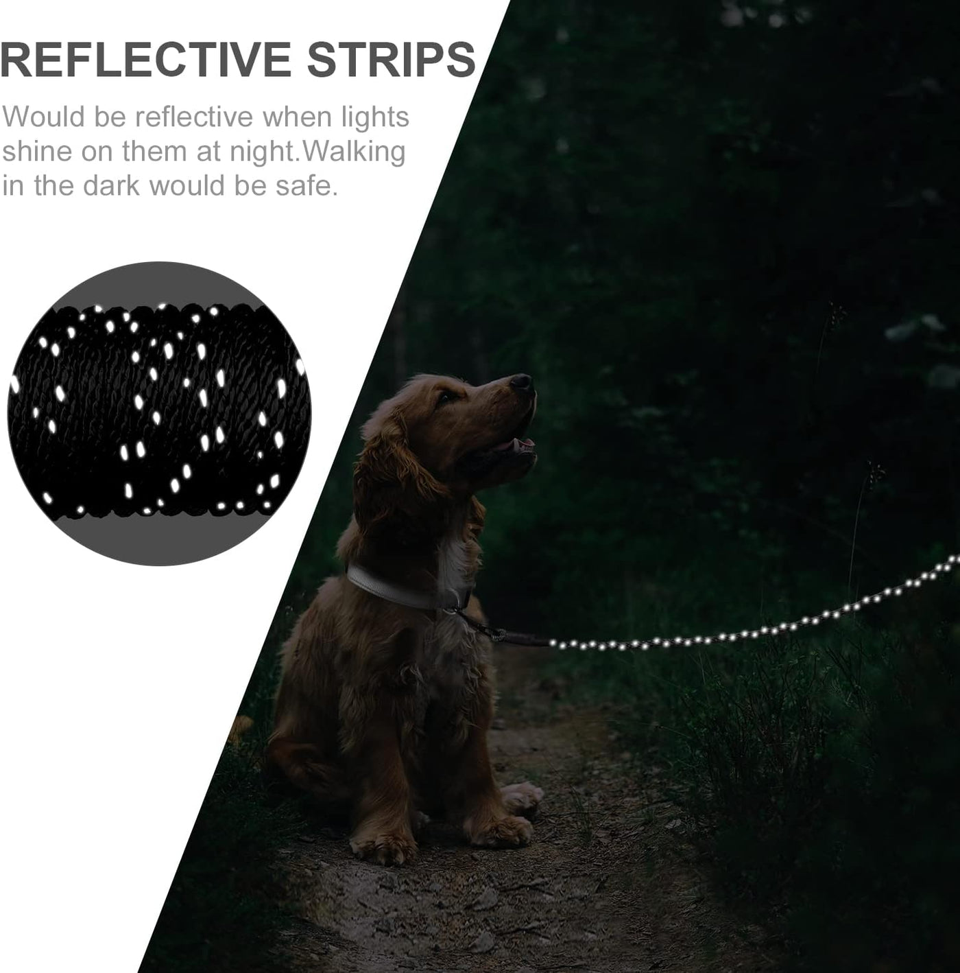 Long Dog Training Leash, 30 FT Tie Out Rope Check Cord Dogs Leashes with Padded Handle, Reflective Recall Lead for Puppy and Small Dogs, Black