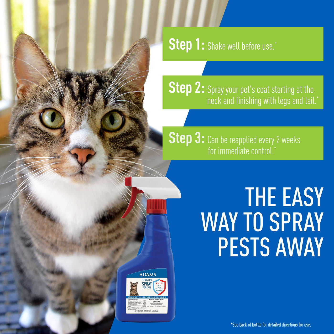 (2 Pack)  Flea and Tick Spray for Cats, 16 Ounces