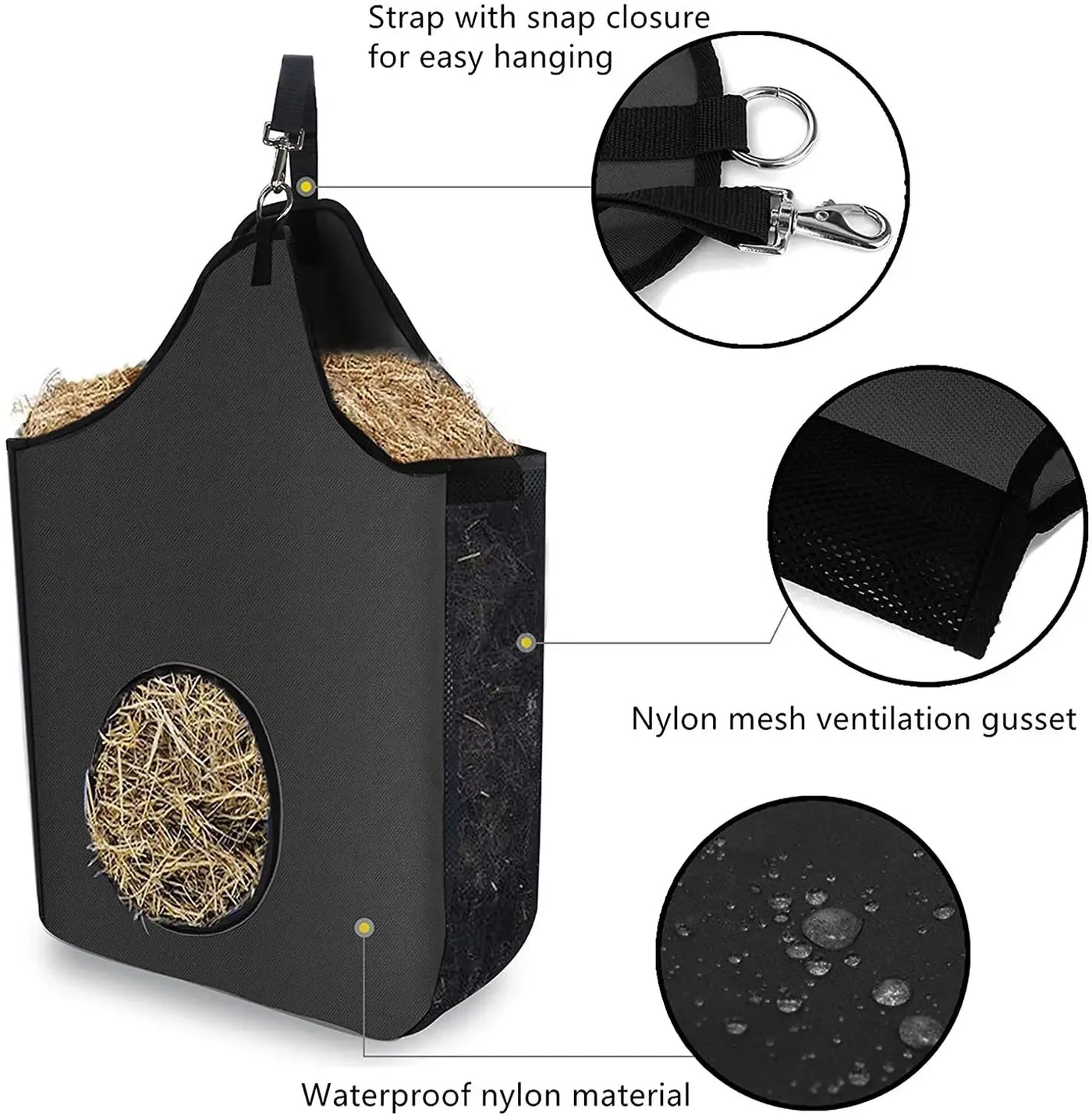 Hay Bag for Horse Pouch Oxford Feeding Waterproof Animals Feeder Hay Sheep Horse Accessories Equestrian Equipment Farm Supplies