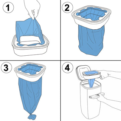 Cat Genie Refill Compatible with Litter Genie Pails, Large Capacity 21 Ft Last up to 3 Months, 7-Layer Film with Odor-Lock Tech, Pack of 4