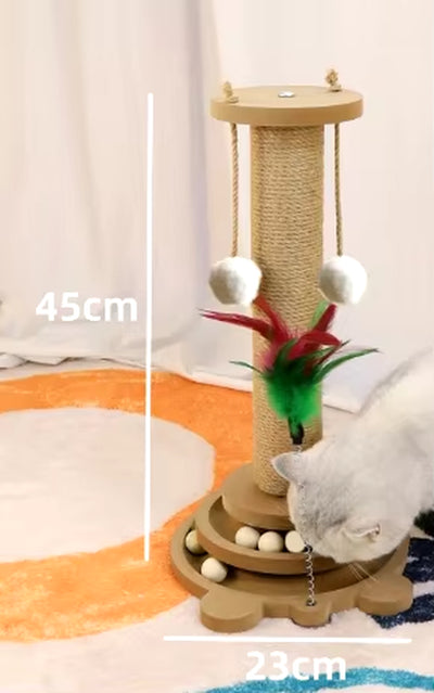 Pet Cat Toy Cat Scratcher Cat Turntable Funny Cat Stick Balls Durable Sisal Scratching Board Cat Supplies Cat Grab Column