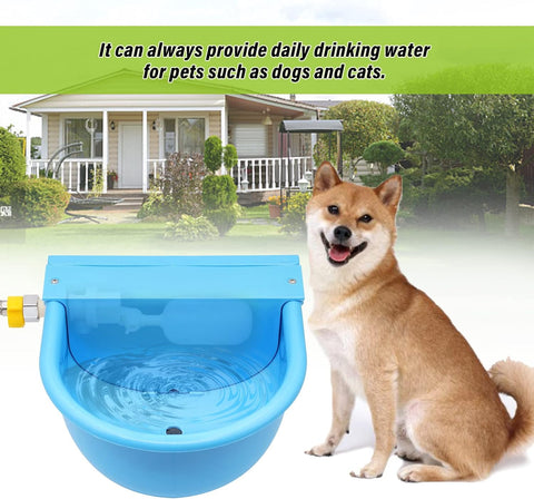 Automatic Waterer Bowl Large Live Stock Waterer Automatic Water Feeder Trough Bowl Dispenser Waterer Livestock Drinking Bowl for Cat Sheep Dog Horse Farm Supplies (Light Blue)