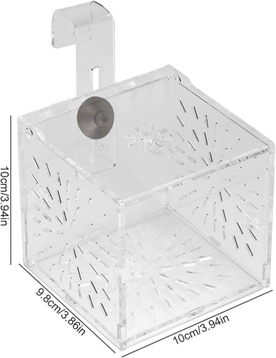 Fish Separation Breeder Box, Acrylic Transparent Fish Breeding Isolation Box Aquarium Hatchery Incubator Holder(A-10X10X10Cm)