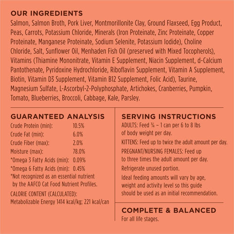 Original Grain Free Real Salmon Recipe Natural Wet Canned Cat Food by , 5.5 Oz. Cans (Case of 12)