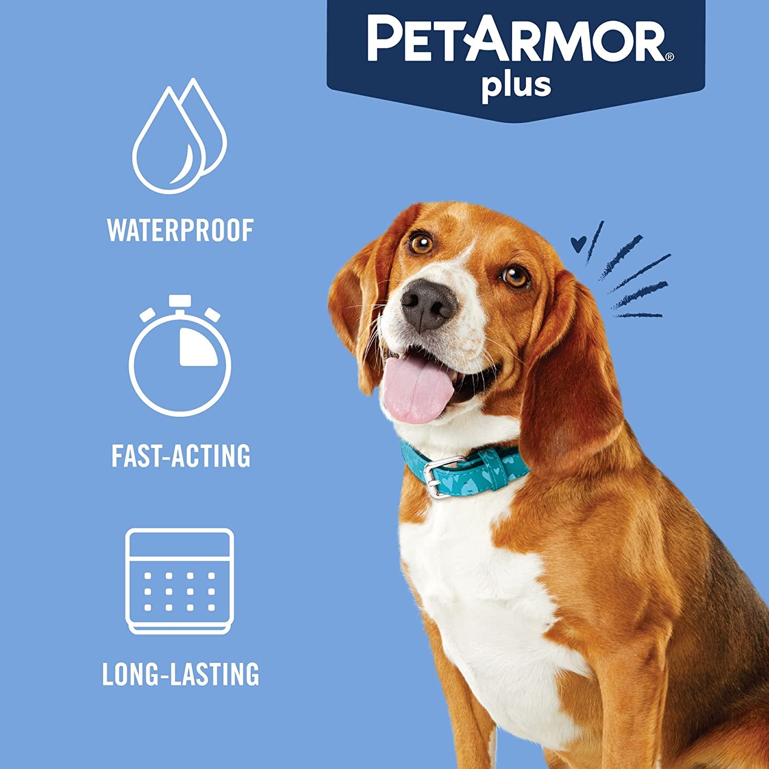 plus Flea and Tick Prevention for Dogs, Dog Flea and Tick Treatment, 6 Doses, Waterproof Topical, Fast Acting, Medium Dogs (23-44 Lbs)