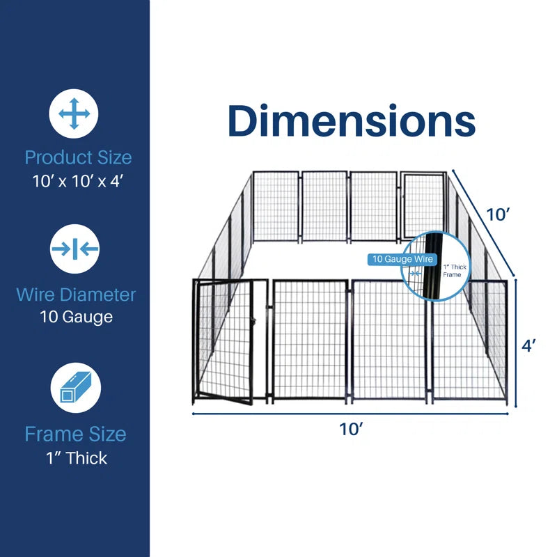 Extra-Large Heavy Duty Dog Kennel Playpen Helena - 16 Panel - 10 X 10 X 4 Feet