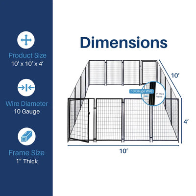 Extra-Large Heavy Duty Dog Kennel Playpen Helena - 16 Panel - 10 X 10 X 4 Feet
