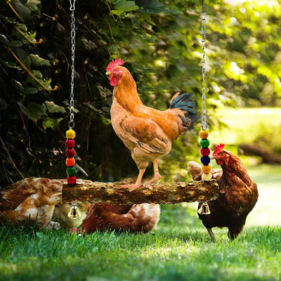 7 Packs Chicken Toys Set, Chicken Xylophone Toys for Hens, Chicken Bridge Swing Toys, Chicken Mirror Toys,Chicken Pecking Toys and Vegetable Hanging Feeder for Chicken Coop