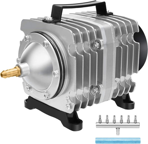 Aquarium Air Pump Commercial Air Pump with Aluminum Housing, 600/1000/1200/1750GPH Fish Tank Bubbler Pond Aerator for Aquariums, Ponds, Hydroponics