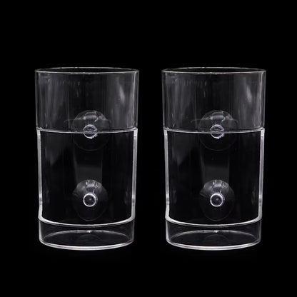 Fish Feeders Aquarium Feeding Ring Floating Food Tray Feeder with Suction Cups Transparent Fish Aquatic Pet Supplies