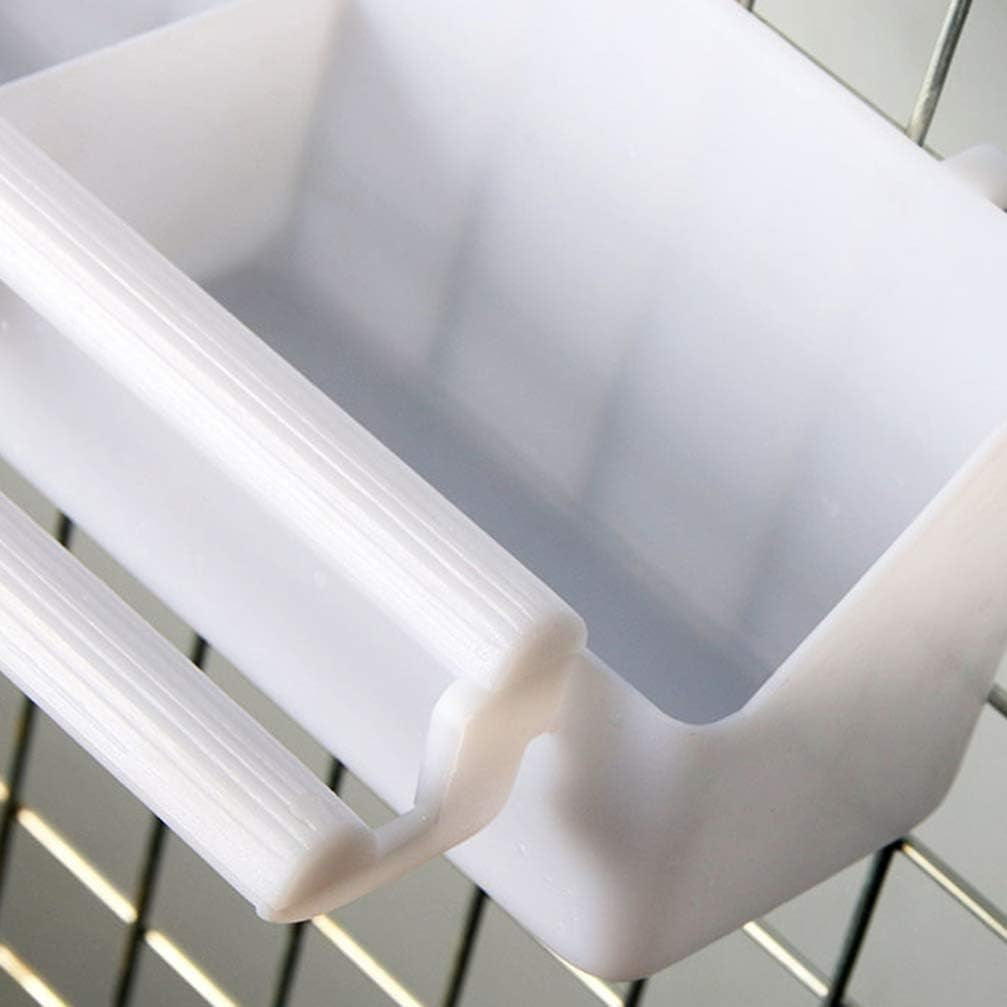 Bird Feeder for Cage : 6Pcs Hanging Bird Feeder Cups with Perch Plastic Parakeet Food Bowl for Parrots Cockatiel, 8.27X2.56X1.97 Inch