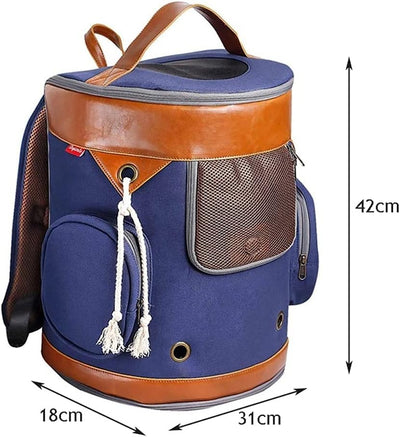 Pet Carry Bag Portable Travel Pet Backpack Pet Shoulder Bag Cat Dog Cage Breathable Tourist Walk Pet Supplies Pet Supplies (Color : Blue)