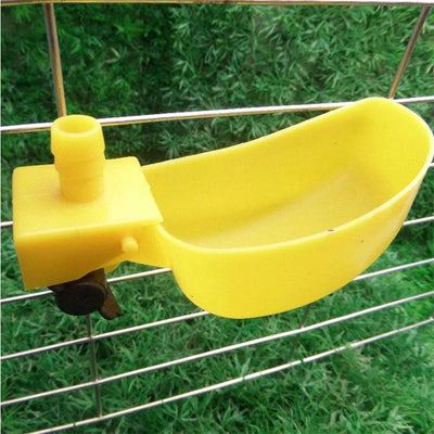 12Pcs Quail Water Cups Pigeon Automatic Bird Waterer for Cage Hang Drinker Breeding Poultry Drinking Bowls(Yellow)
