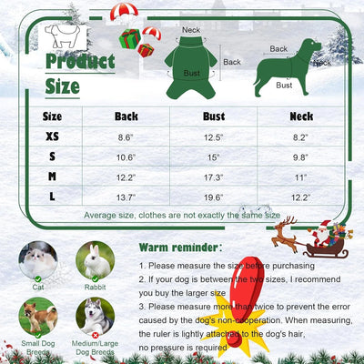 6 Pieces Christmas Dog Clothes for Small Dogs, Soft and Breathable Pet Shirt, Winter Puppy Kitten Vest Printed Dog Shirts, Christmas Snowman Santa Claus Reindeer Dog T-Shirts for Pet Dogs Cats