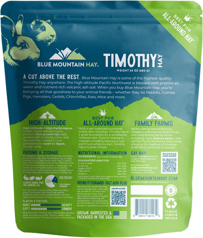 | Fresh Timothy Hay (24 Ounce) | Great for All Ages | High-Altitude Hay Pet Food for Rabbits, Guinea Pigs, Chinchillas, Hamsters, and Other Small Pets