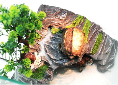 Reptile Box Shelter Terrarium Hideout Caves Turtle Ramp Basking Platform Habitat Decor Humidify Hide Cave Resin Rock