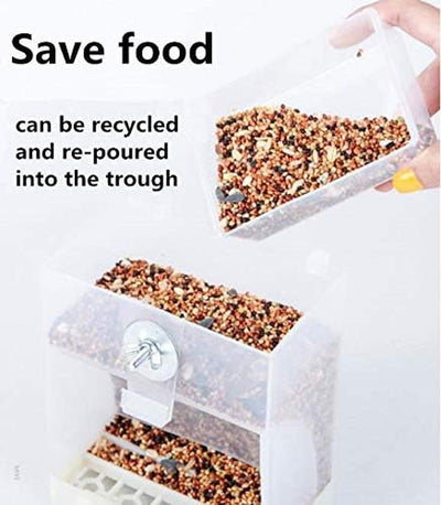 Parrot Automatic Feeder,No-Mess Bird Feeder,Cage Accessories for Budgerigar Canary Cockatiel Finch Parakeet Seed Food Container by  (Screw-Fixed Bird Feeders)