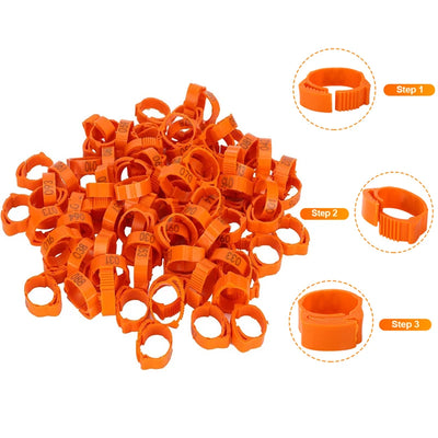 25/100P Chicken Foot Rings Adjustable Poultry Leg Digital Label Buckles Rings 6 Colors Plastic Chick Duck Goose Farm Equipment
