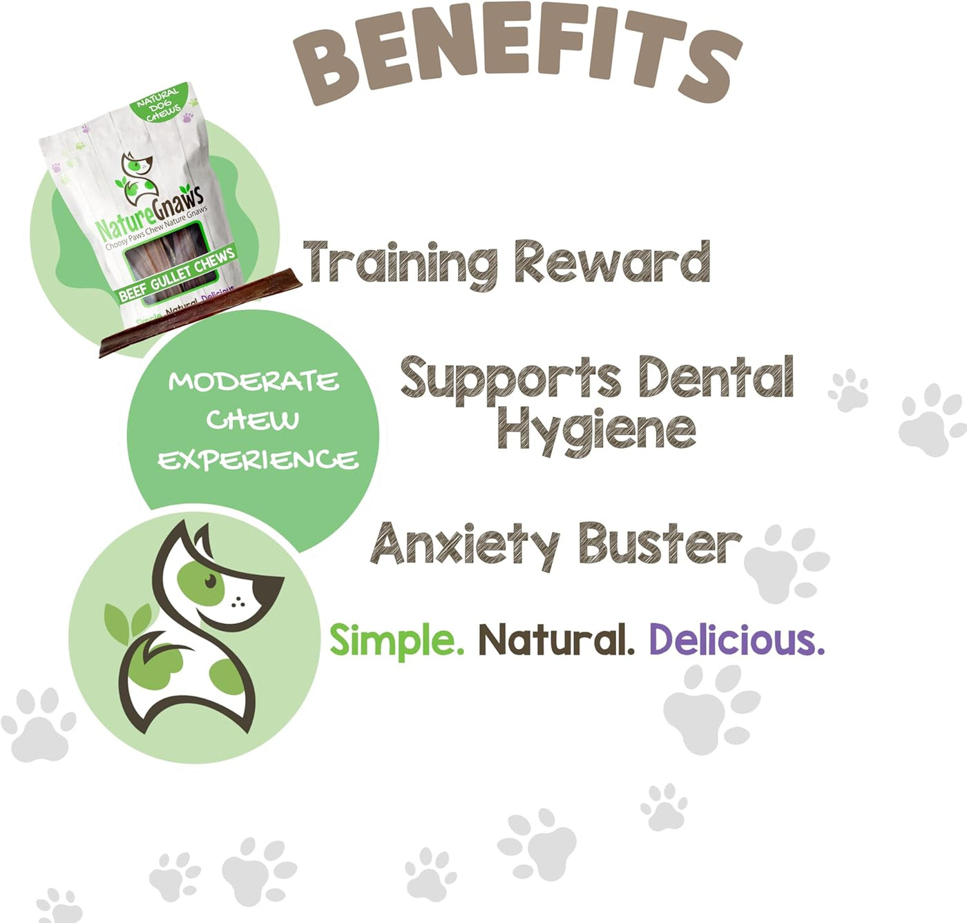 Beef Gullet Chews for Large Dogs 9-10" (20 Count) - Natural Beef Jerky Stick Dog Chew Treats - Rawhide Free