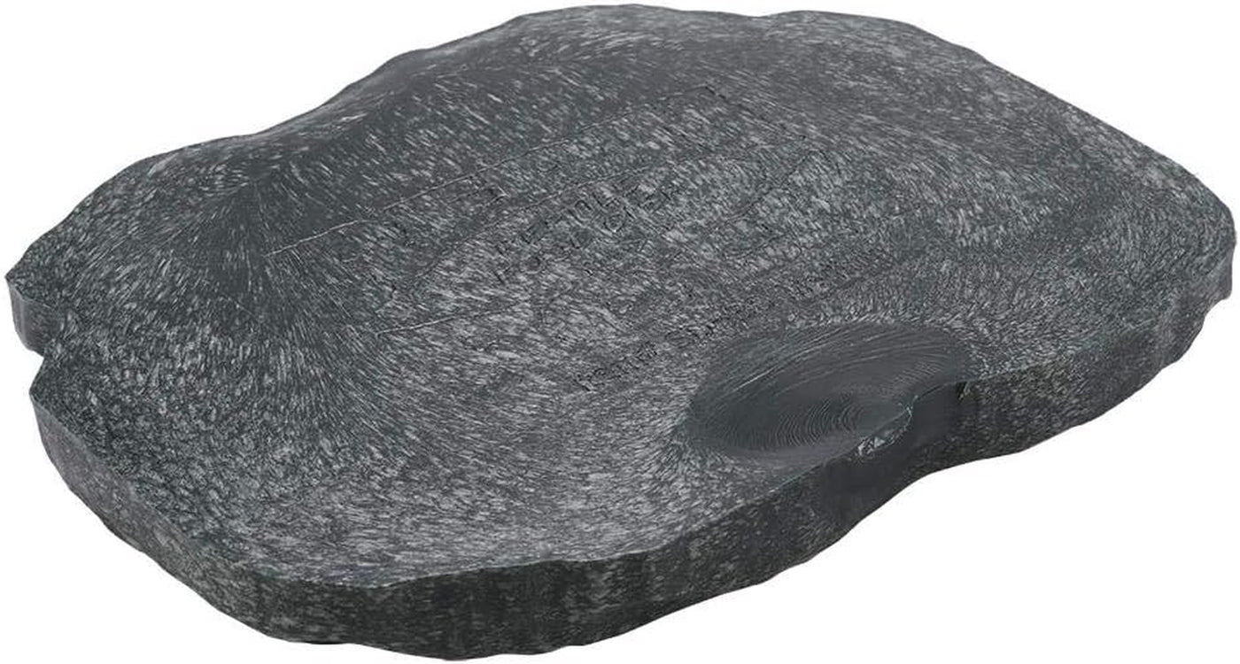 Reptile Bowl, Resin Rock Reptile Food and Water Feeder Pet Aquarium Ornament Terrarium Dish Plate for Tortoise Lizard Iguana(Dark Green S)