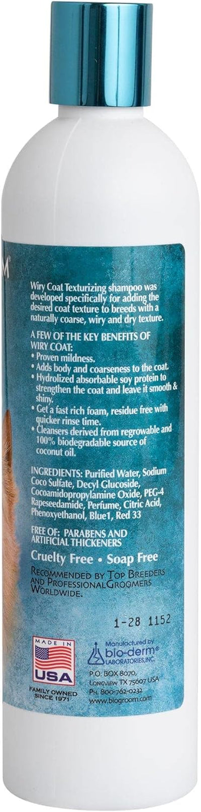 Wiry Coat Dog Shampoo – Tearless, Dog Bathing Supplies, Puppy Wash, Cat & Dog Grooming Supplies, Cruelty-Free, Made in USA, Texturizing Shampoo, Dog Products – 12 Fl Oz 1-Pack