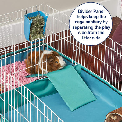 Mid West Homes for Pets Guinea Habitat plus Guinea Pig Cage by Midwest W/Top Panel, 47L X 24W X 14H Inches