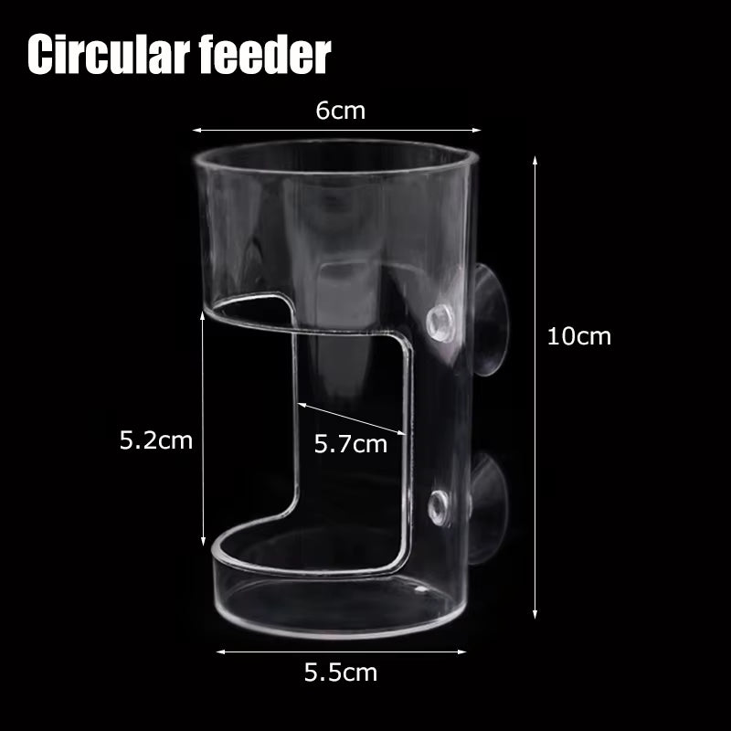 Fish Feeders Aquarium Feeding Ring Floating Food Tray Feeder with Suction Cups Transparent Fish Aquatic Pet Supplies
