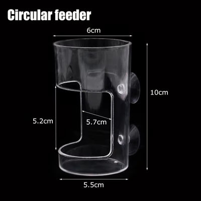 Fish Feeders Aquarium Feeding Ring Floating Food Tray Feeder with Suction Cups Transparent Fish Aquatic Pet Supplies