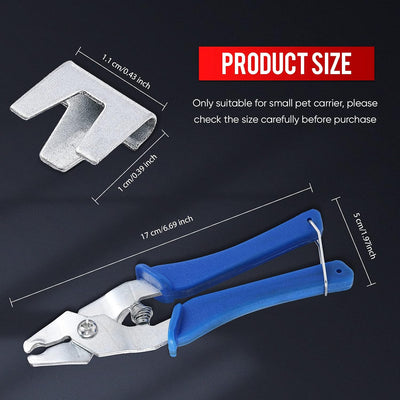 300 Pieces Wire Cage Clips with 1 Piece Wire Cage Buckle Snap Plier for Rabbit Chicken Pet Dog Cat Coop(Silver, Blue)