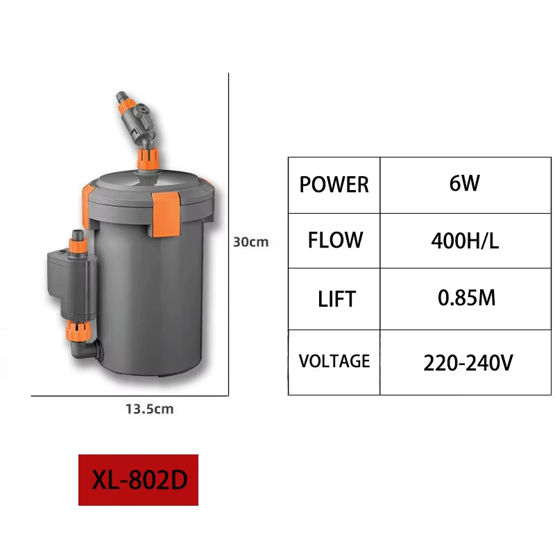 Aquarium Filter Bucket with Water Pump Ultra Quiet Multi-Layer Sponge Inlet and Outlet Filter External Fish Tank Filter Bucket