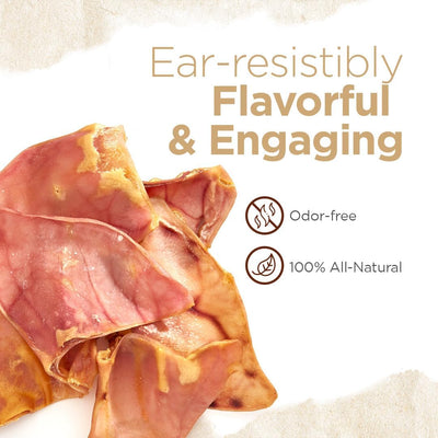 Pig Ears for Dogs (25 Pack), All-Natural Wholethick Pigs Ears, Single Ingredient & Highly Digestible, Better than Rawhide- Dog Snacks, Dog Pig Ears for Puppy, Medium & Large Dogs