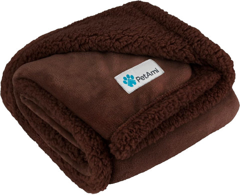Waterproof Dog Blanket for Bed, Couch, Sofa | Waterproof Dog Bed Cover for Large Dogs, Puppies | Sherpa Fleece Pet Blanket Furniture Protector | Reversible Microfiber