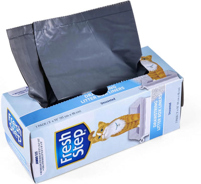 Drawstring Litter Box Liners Unscented, Jumbo Size, 36" X 19" - 7 Count