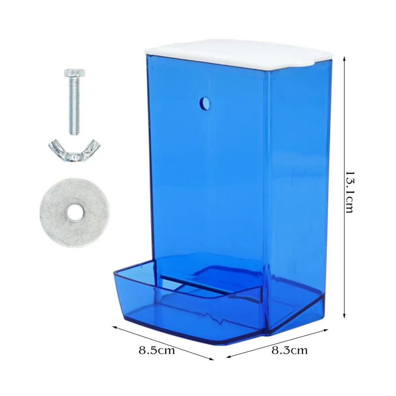 Automatic Bird Feeder Parrot Quail Cage Hanging Feeder Box Automatic Anti-Spill Mount Budgie Cockatiel Conure Food Dispenser