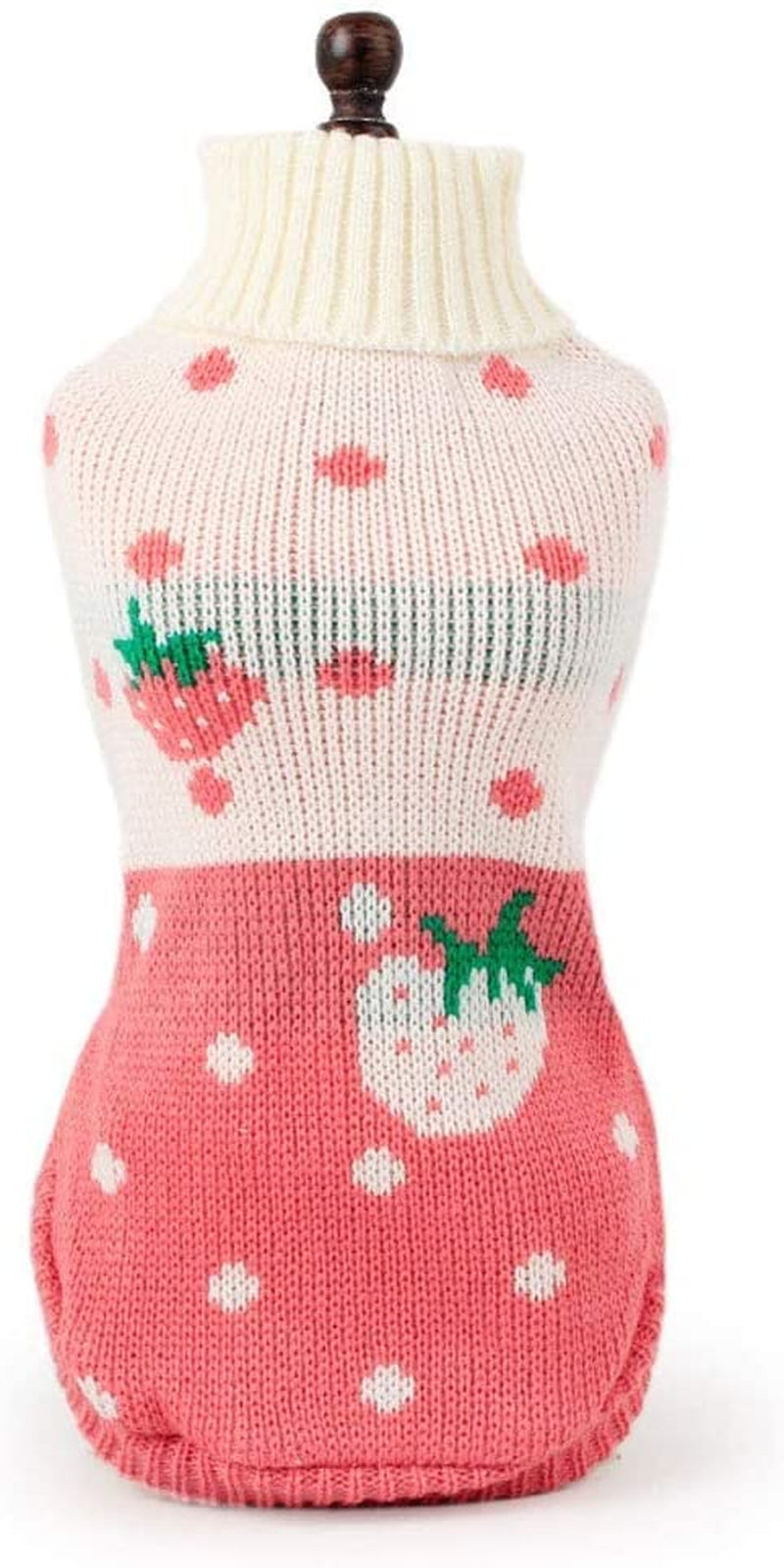 Pet Dog Sweaters Classic Knitwear Turtleneck Winter Warm Puppy Clothing Cute Strawberry and Heart Doggie Sweater