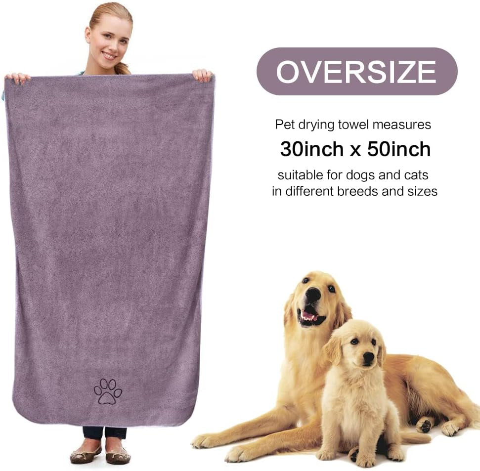 Dog Towel Super Absorbent Pet Bath Towel Microfiber Dog Drying Towel for Small, Medium, Large Dogs and Cats