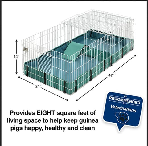 Mid West Homes for Pets Guinea Habitat plus Guinea Pig Cage by Midwest W/Top Panel, 47L X 24W X 14H Inches