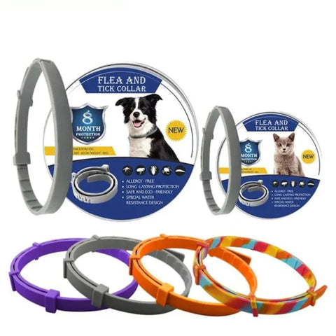 New Cat Dog Collar anti Flea Ticks Mosquitoes Outdoor Adjustable Pet Collars 8 Months Long-Term Protection Puppy Pet Accessories