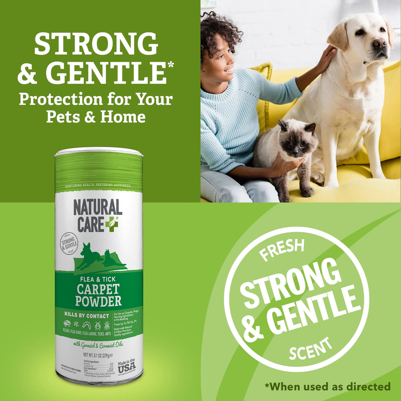 Flea and Tick Carpet Powder - 8.1 Ounce Canister