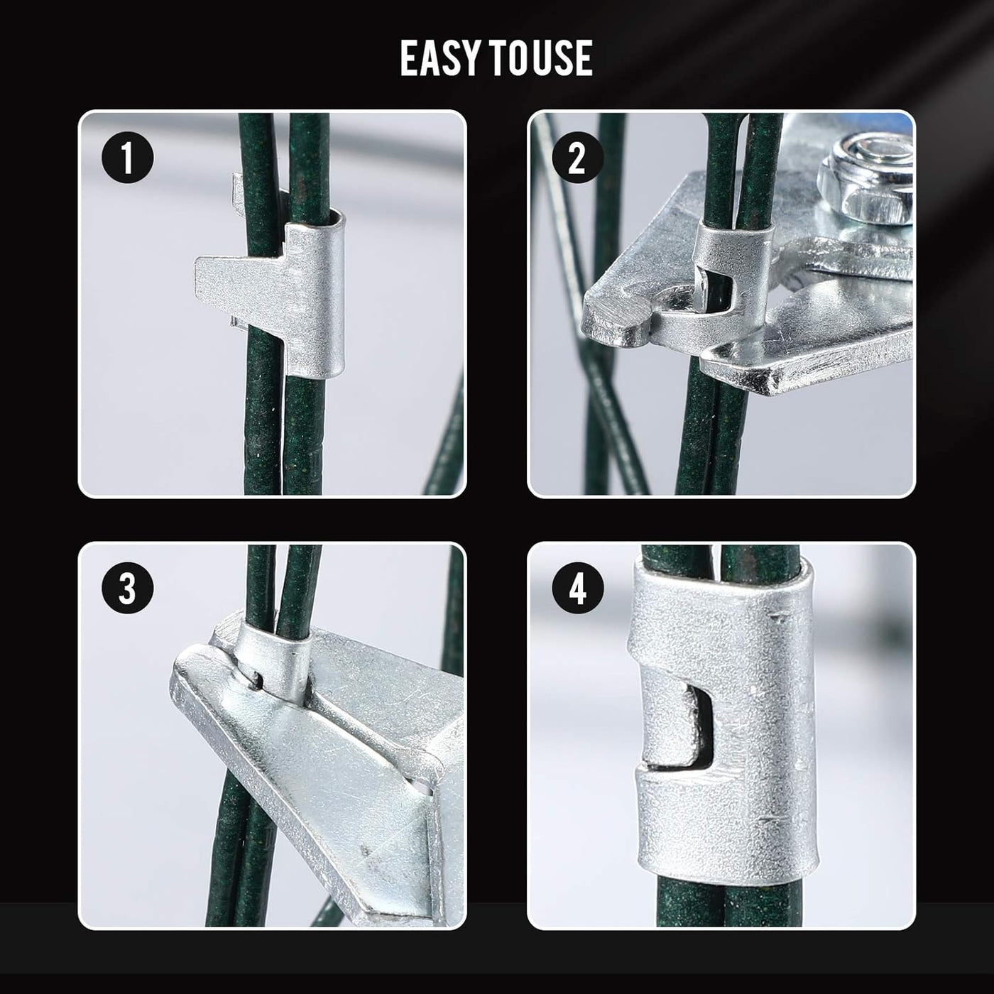 300 Pieces Wire Cage Clips with 1 Piece Wire Cage Buckle Snap Plier for Rabbit Chicken Pet Dog Cat Coop(Silver, Blue)