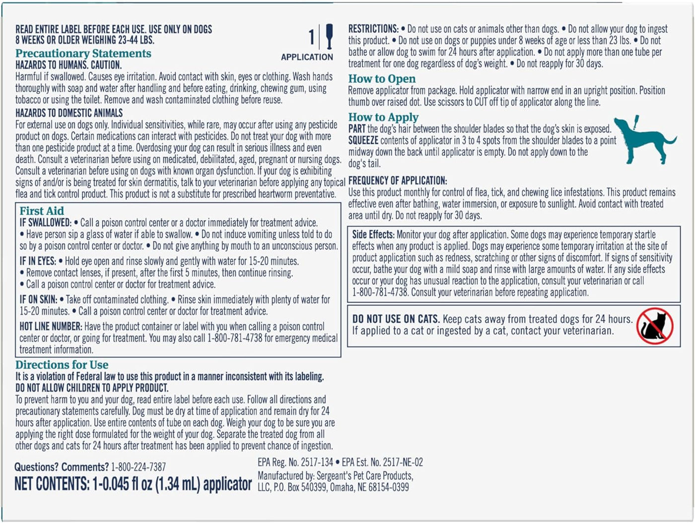 plus Flea and Tick Prevention for Dogs, Dog Flea and Tick Treatment, 6 Doses, Waterproof Topical, Fast Acting, Medium Dogs (23-44 Lbs)