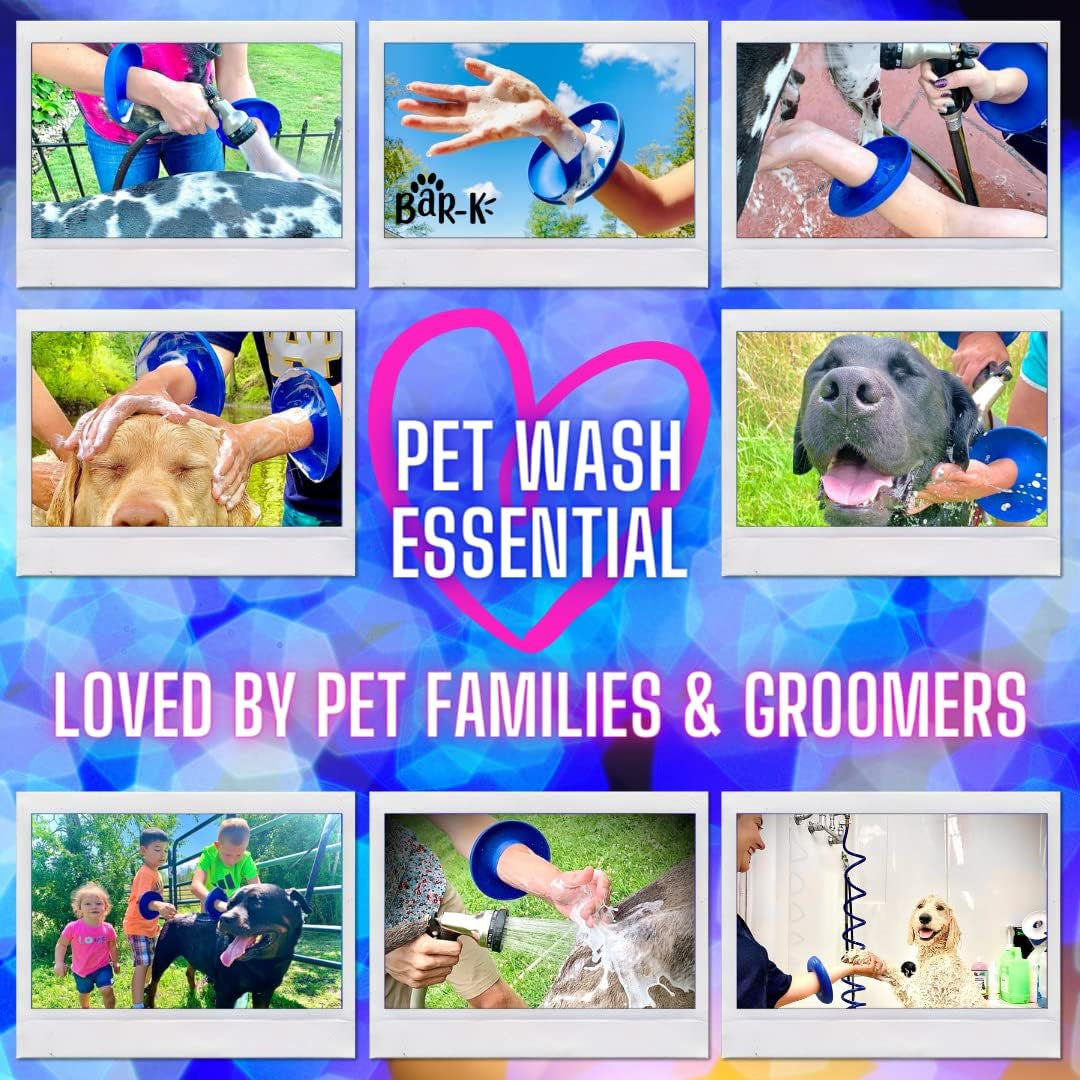 Drip Catcher Cuffs - Pet Bathing Tool for Dog Shower and Dog Bathtub - Dog Bathing Station Grooming Supplies and Horse Supplies for Horse Grooming Kit - Protective Dog Washing Tool - Blue 2 Set